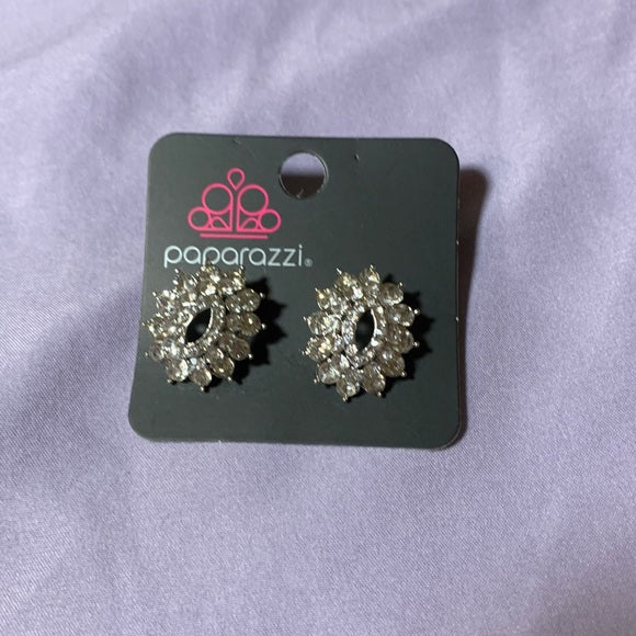 Oval Rhinestone Cluster Earring
