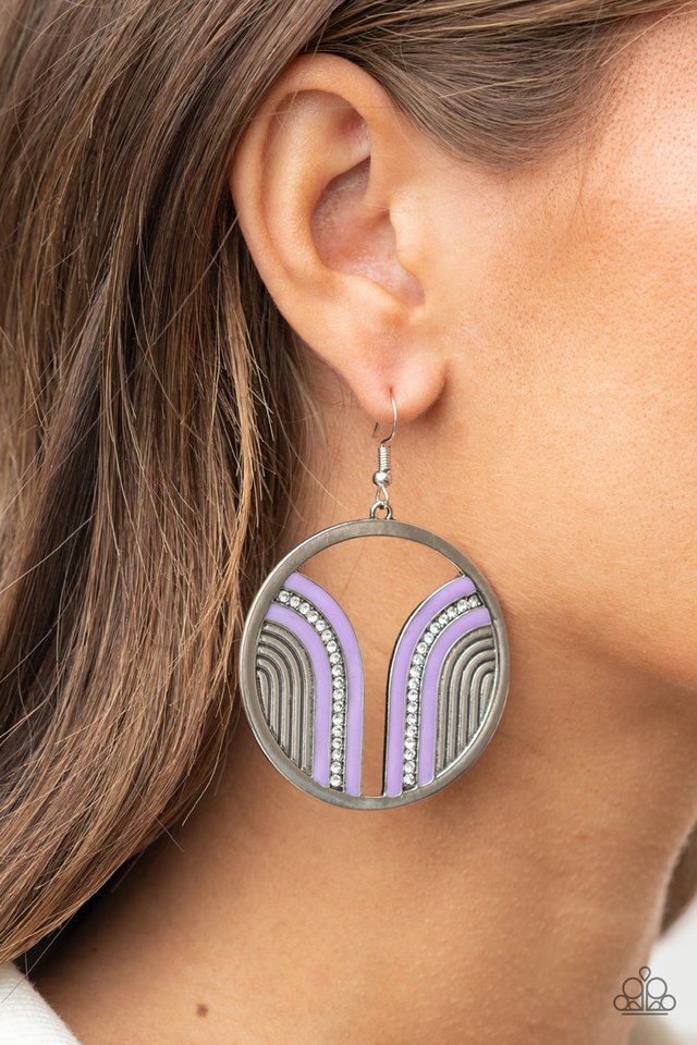 Delightfully Deco Purple Earring