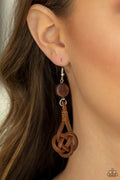 Twisted Torrents Brown Earring