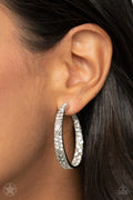 GLITZY By Association White Blockbuster-Hoop Earring