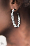 GLITZY By Association -Balck/White Gunmetal Blockbuster-Hoop Earring