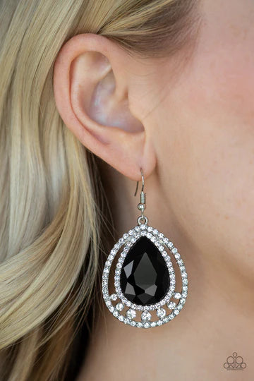All Rise For Her Majesty Black Earring