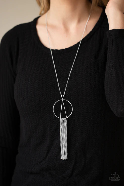 Apparatus Applique Silver Necklace