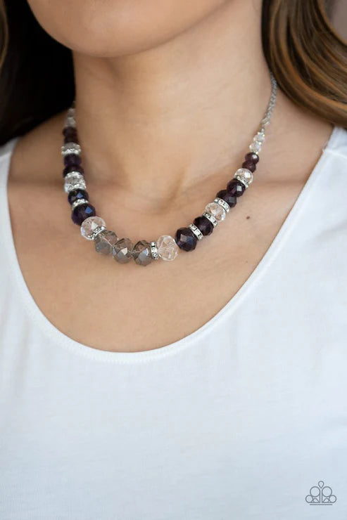 Distracted By Dazzle Purple Necklace
