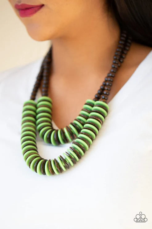 Dominican Disco Green Necklace