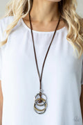 Harmonious Hardware Brown Necklace