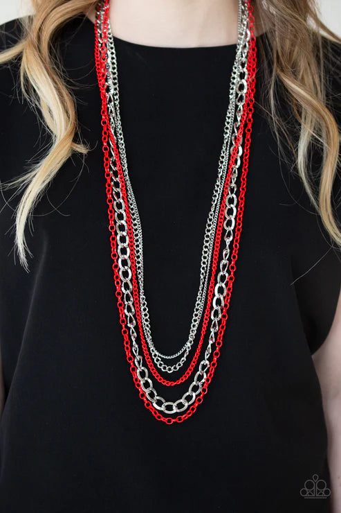Industrial Vibrance Red Necklace