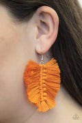 Knotted Native Orange Earring