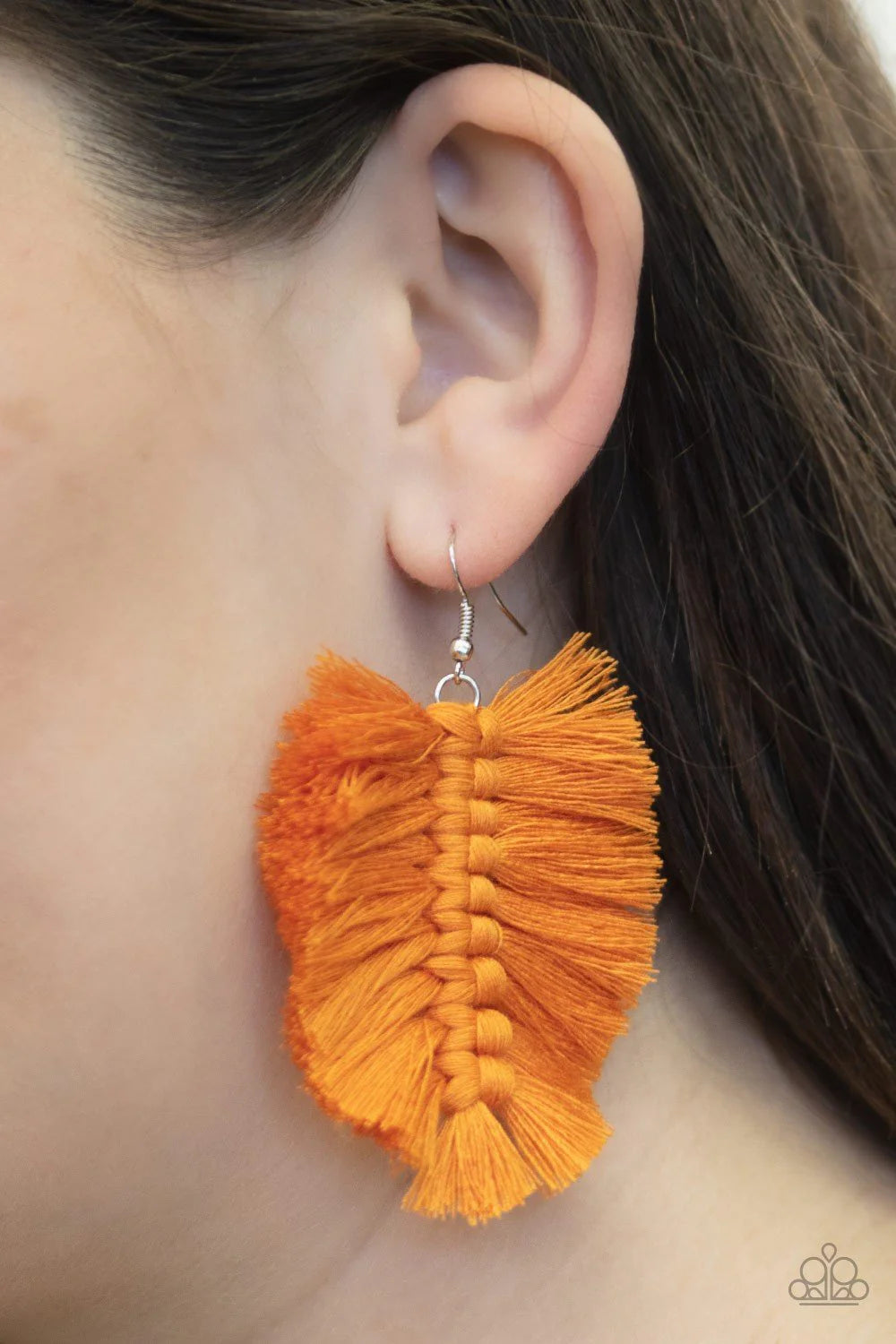 Knotted Native Orange Earring