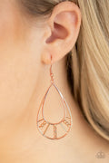 Line Crossing Sparkle Copper Earring