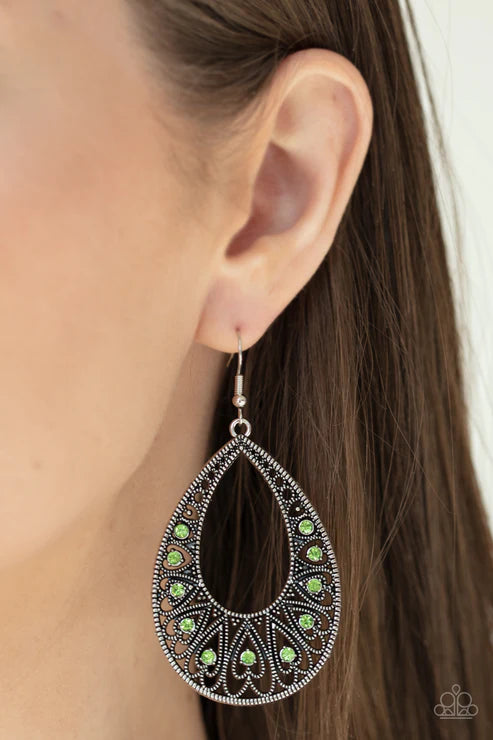 Love To Be Loved Green Earring