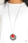 Medallion Meadow Red Necklace