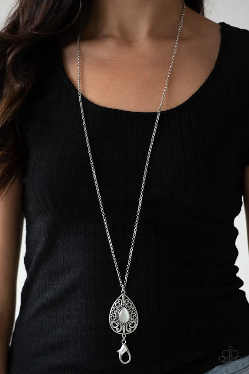Modern Majesty Lanyard White Necklace