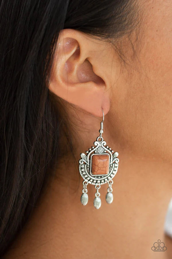 Open Pastures Brown Earring