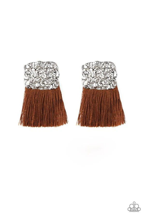 Plume Bloom Brown Post Earring