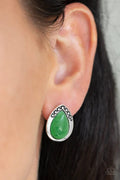 Stone Spectacular Green Earring Post