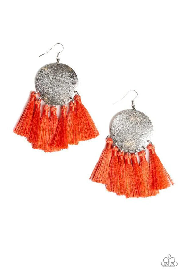 Tassel Tribute Orange Earring