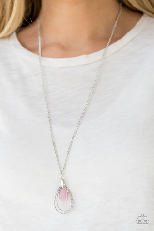Teardrop Tranquility Pink Necklace